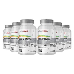 Kit 6x Multivitmais - Multivitaminas y Minerales de la A a la Z (480mg) 60 Cápsulas - Té Más