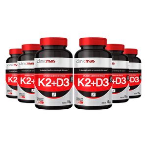 Kit 6x Vitamina K2 + D3 30 Cápsulas - Chá Mais