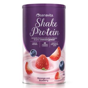 Batido de Proteína Sabor Fresa con Arándano (Lata) 450g - Sanavita