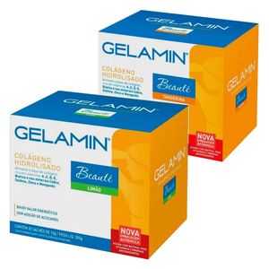 Kit 2x Gelamin - Colágeno Hidrolisado 30 Sachês de 10g Sabor Limão E Tangerina - Advanced Nutrition