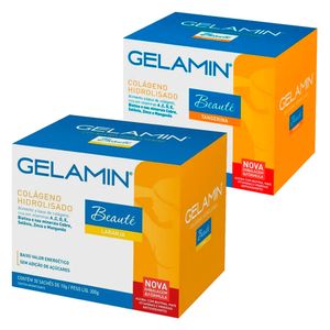 Kit 2x Gelamin - Colágeno Hidrolisado 30 Sachês de 10g Sabor Tangerina e Laranja - Advanced Nutrition