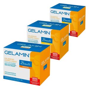 Kit 3x Gelamin - Colágeno Hidrolisado 30 Sachês de 10g Sabor 2 Laranja + 1 Tangerina - Advanced Nutrition