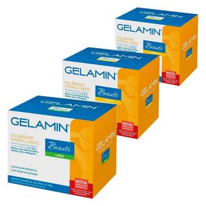 Kit 3x Gelamin - Colágeno Hidrolisado 30 Sachês de 10g Sabor 2 Laranja + 1 Limão - Advanced Nutrition