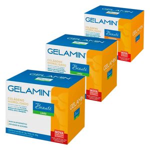 Kit 3x Gelamin - Colágeno Hidrolisado 30 Sachês de 10g Sabor 2 Limão + 1 Tangerina - Advanced Nutrition
