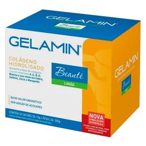 Gelamin Beauté - Colágeno Hidrolisado 30 Sachês de 10g Sabor Limão - Advanced Nutrition