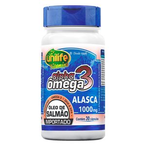 Ômega 3 Alpha - Óleo de Salmão Importado (1000mg) 30 Cápsulas - Unilife