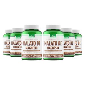 Kit 6x Malato de Magnésio Puro (500mg) 120 Cápsulas - Vitalab