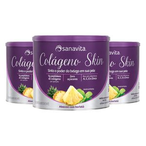 KIT 3X Collagen Skin PIÑA CON MENTA 200g - Sanavita