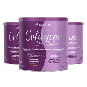 KIT 3X COLÁGENO DUO BALANCE SABOR NEUTRO (COLÁGENO VERISOL + COLÁGENO HIDROLISADO) 285g - Sanavita