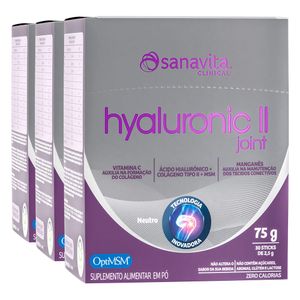 KIT 3X Hyaluronic II JOINT (30 Sachês 2,5g) 75g - Sanavita