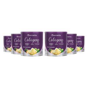 KIT 6X Colágeno Piel Piña con Menta 300g - Sanavita