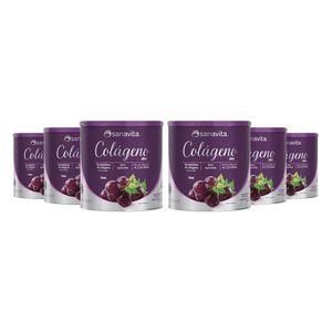 KIT 6X Colágeno Piel Uva 300g - Sanavita