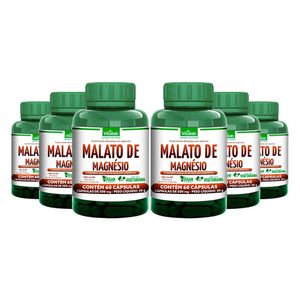 Kit 6x Malato de Magnésio Puro (500mg) 60 Cápsulas Vegetarianas - Vitalab