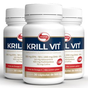 Kit 3x Krill Vit - Óleo de Krill (500mg) 30 Cápsulas - Vitafor