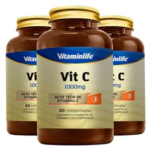 Kit 3x Vitamina C (1000mg) 60 Comprimidos - Vitaminlife
