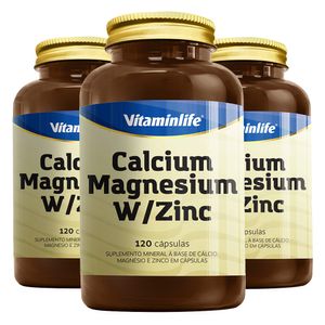 KIT 3X Calcio, Magnesio con Zinc 120 Cápsulas - Vitaminlife