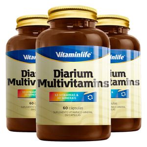 KIT 3X Diarium - Multivitamínico (13 Vitaminas e 10 Minerais) 60 Cápsulas - Vitaminlife