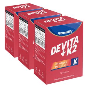 Kit 3x Devita + K2 (Vitamina D3 + K2 Mk-7) - Vitaminlife