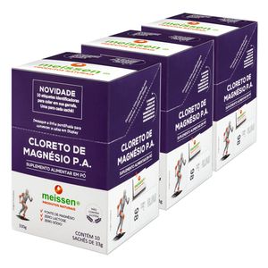 Kit 3x Cloreto de Magnésio PA em pó (10 Sachês de 33g) Meissen