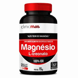 Magnésio L-Treonato (260mg) 30 Cápsulas - Chá Mais