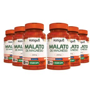 Kit 6x Malato de Magnesio Puro (260mg) 60 Cápsulas Veganas - Todos