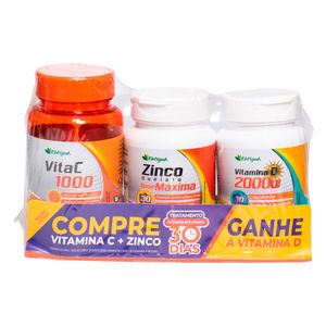 PACK IMUNIDADE (VITAMINA C, D E ZINCO) 30 Cápsulas - Katiguá