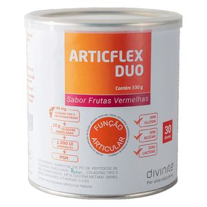 Articflex Duo (Peptídeos de Colágeno Tipo 2 com Vitamina D3 e MSM) sabor Frutas Vermelhas 330g - Divinité