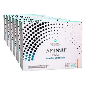 KIT 6X Aminnu - Aminoácidos Essenciais sabor Tangerina 30 sachês de 20g - Central Nutrition