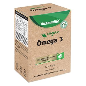 Ômega 3 DHA Vegano (200mg) 30 Cápsulas - Vitaminlife