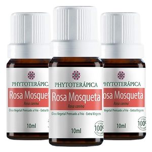 Kit 3x Aceite Vegetal Rosa Mosqueta 10ml - Phytoterapica