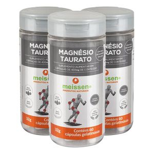 Kit 3x Taurato Magnesio (94mg) 60 Cápsulas - Meissen