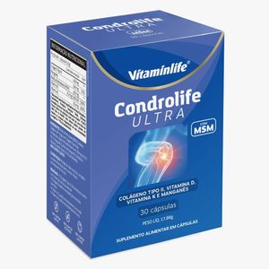 Condrolife Ultra (Colágeno tipo II, MSM, Manganês, Vitamina D e K ) 30 Cápsulas - Vitaminlife