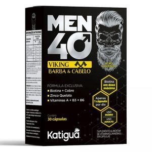 Men 40 Viking (Vitamina A, Biotina, Zinco e Cobre) 30 Cápsulas - Katiguá