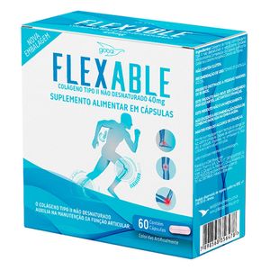 Flexable Colágeno tipo 2 Não desnaturado (40mg) 60 Cápsulas - Global Suplementos