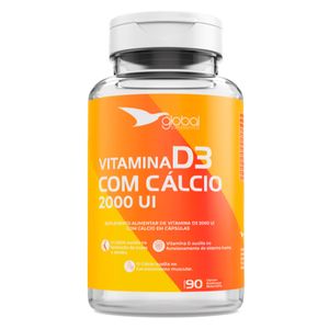 Vitamina D3 e Cálcio (2000UI) 90 Cápsulas - Global Suplementos