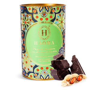 Paçoca de Amendoim com Cobertura de Chocolate 56% Cacau (Sem Açúcar, Lactose e Glúten) 270g - Haoma