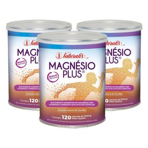 Kit 3x Magnésio Plus (1200mg) 120 Cápsulas - Naturalis