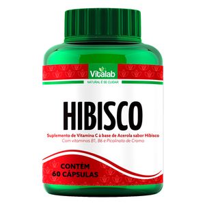 Hibisco Suplemento de Vitamina C (500mg) à Base de Acerola 60 Cápsulas - Vitalab
