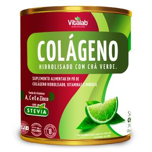 Colágeno Hidrolisado Sabor Chá Verde e Limão 300g - Vitalab