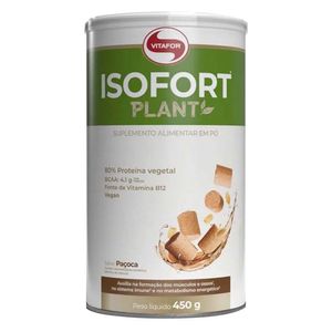 Isofort Plant 450g Paçoca (Proteína 100% Vegano Isolada de Ervilha e Arroz) - Vitafor