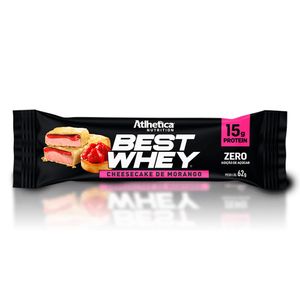 Best Whey Barra de Proteína Sabor Cheesecake de Morango  62g  - Athletica Nutrition