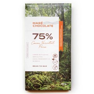 Barra de Chocolate 75% Cacau Varietal do Pará com Açúcar Demerara Orgânico 80g - Maré Chocolate