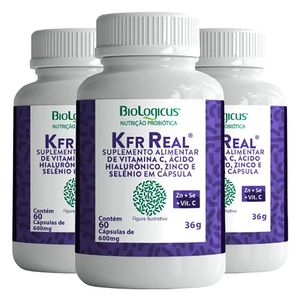 kit 3x Real Kefir Suplemento a Base de Selenio, Zinc, Ácido Hialurónico y Vitamina C 60 Cápsulas - Biologicus