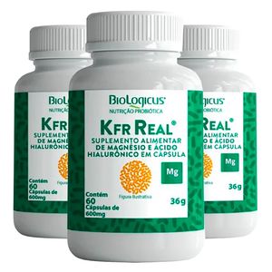 Kit 3x Suplemento De Kéfir Real A Base De Magnesio Y Ácido Hialurónico 60 Cápsulas - Biologicus