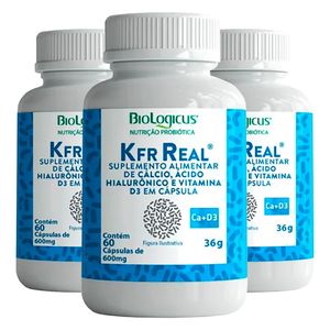 Kit 3x Suplemento De Kéfir Real A Base De Calcio, Ácido Hialurónico Y Vitamina D3 60 Cápsulas - Biologicus