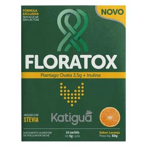 Floratox (Plantago Ovata e Inulina) Sabor Laranja 10 sachês - Katiguá