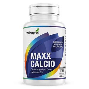 Cálcio Maxx (Cálcio, Vitamina D3, ZInco e Magnésio) 100 Cápsulas - Melcoprol