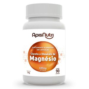 Cloreto e Dimalato de Magnésio (600mg) 90 Cápsulas - Apisnutri