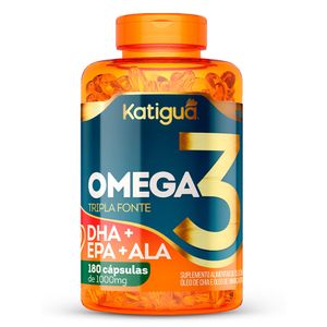 Ômega 3 Tripla Fonte (EPA, DHA e ALA) 180 Cápsulas - Katiguá