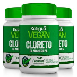 Kit 3x Cloreto de Magnésio PA 60 Cápsulas Veganas - Katiguá